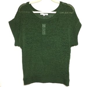 WD NY Green Short Sleeve Crew Neck Knit Sweater